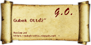 Gubek Ottó névjegykártya